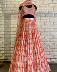 Pink Halter Lehenga Set