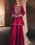 Maroon Kurta Sharara Set