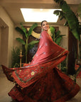 Red Navratna Lehenga