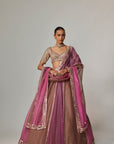 Mud Mauve Multicolor Lehenga With Elbow Sleeve Blouse