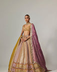 Mustard Multicolor Heavy Metallic Lehenga With Double Dupatta