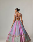 Mauve Multicolor Sequins Scatter Lehenga With Cap Sleeve Blouse