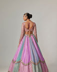Mauve Multicolor Sequin Scattered Lehenga With Sweetheart Full Sleeve Blouse