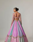 Mauve Multicolor Sequin Scattered Lehenga With Sweetheart Full Sleeve Blouse