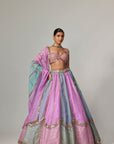 Mauve Multicolor Sequin Scattered Lehenga With Sweetheart Full Sleeve Blouse