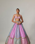 Mauve Multicolor Sequin Scattered Lehenga With Sweetheart Neck Blouse