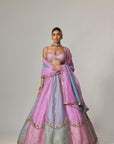 Mauve Multicolor Sequin Scattered Lehenga With Sweetheart Neck Blouse