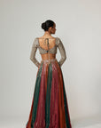 Cranberry Lehenga Pants With Sweetheart Neck Full Sleeve Blouse