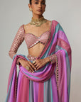 Mauve Multicolor Lehenga Pants Set