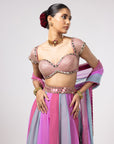 Aqua Lehenga Pants Set