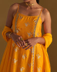 Mango Yellow Irisbud Anarkali Set