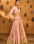 Baby Pink Mandarin Sky Lehenga Set