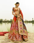 Multicolor Red Banno Lehenga