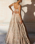 The Aztec Zardozi Faded Apricot Lehenga