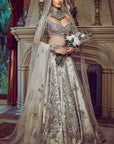 The Aurum Ekru Tree of Life Lehenga
