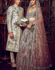 The Palace Of Provence Aged Lavender Lehenga