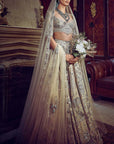 The Wild Ocean Ekru Lehenga