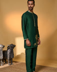 Green Tropical Nandi Kurta Set