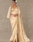 Beige Gulaab Saree with Stylized Blouse