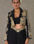 Black 'Son-Chidiya' Cropped Blazer Set