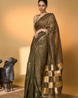 Olive Corncrest Gota Saree
