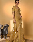 Gold Droopy Bloom Gota Saree