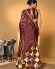 Plum Corncrest Gota Saree