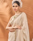 Ivory Tree Of Hearts Saree
