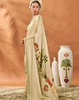Sage Green Striped All Fours Saree