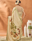 Sage Green Striped All Fours Saree