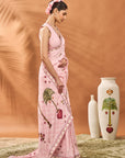 Pink Checkers Spade Bloom Saree