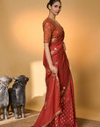 Rust Coastal Crescent Saree