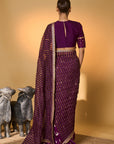Purple Moonfield Zari Stripes Saree