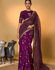 Purple Moonfield Zari Stripes Saree