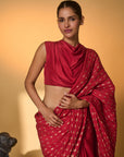 Red Tribal Mask Saree