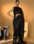 Black Tribal Mask Saree