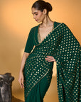 Emerald Green Palm Tree Saree
