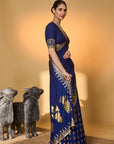 Navy Blue Amber Arches Saree