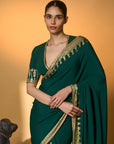 Green Trpoical Amber Arches Saree