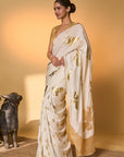 Ivory Ganesh Saree