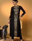 Black Khidki Kurta Set