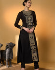 Black Khidki Kurta Set
