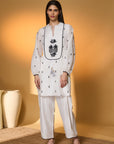 Ivory Pine-Code Kurta Set