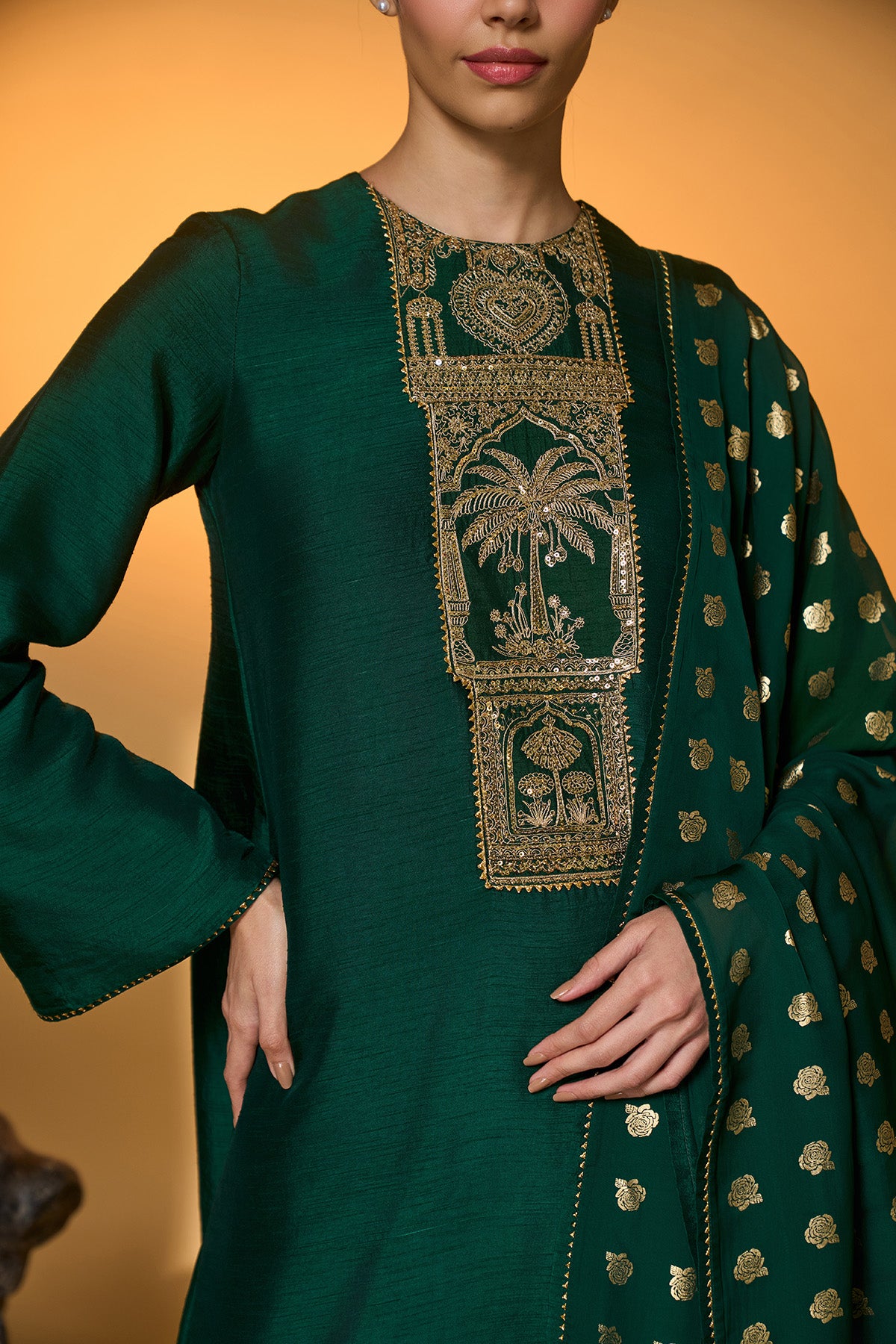Bottle Green Kurta Set