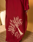 Red Deer Totem Kurta Set