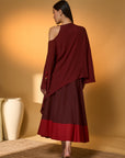 Maroon Lunar Lagoon Skirt Set