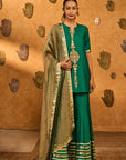 Green Gilded Sharara Set