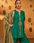 Green Gilded Sharara Set
