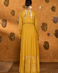 Spiced Ochre Pop Pendant Anarkali Set