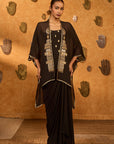 Black Heartbeat Draped Cape Set